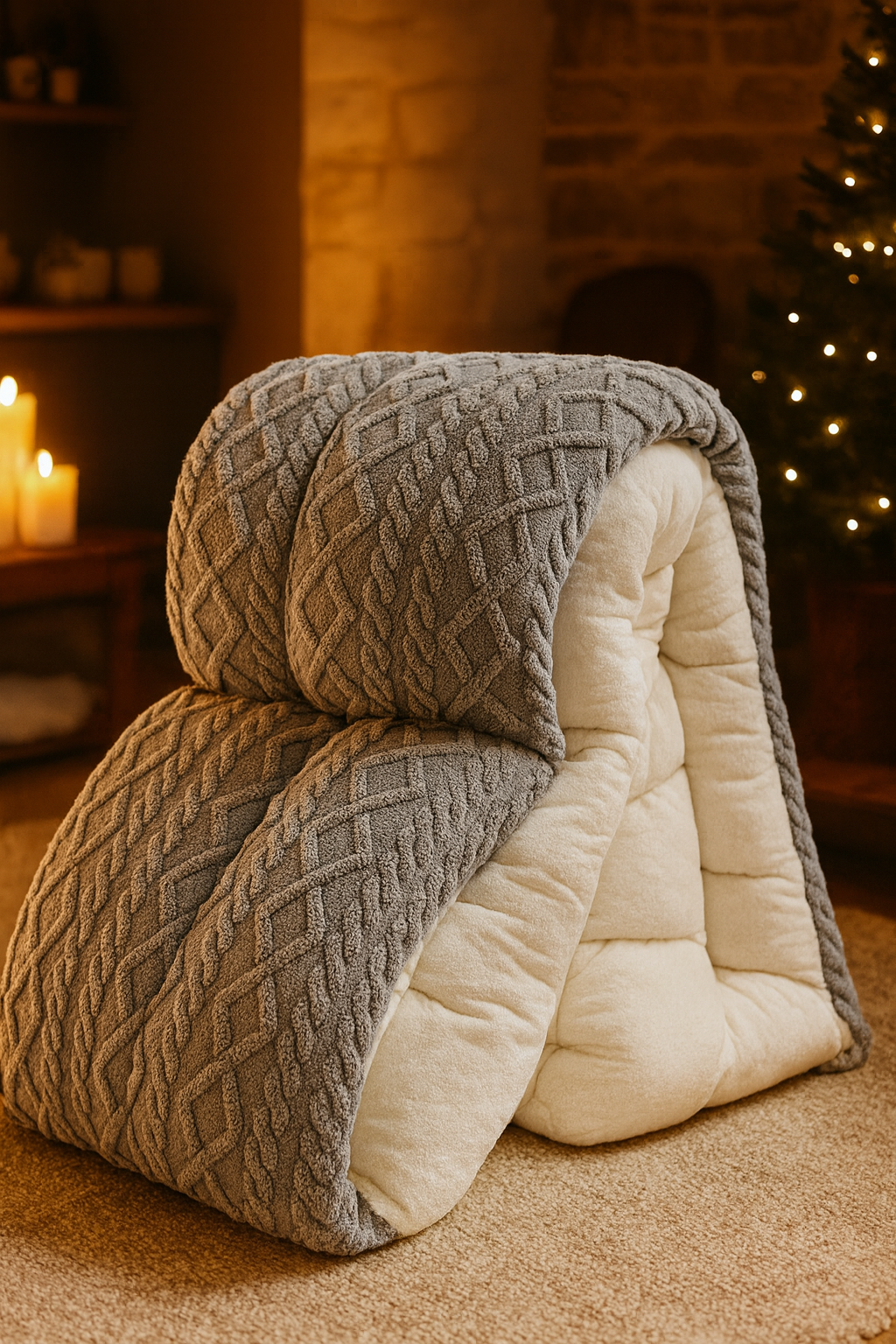 ✨ Cozenova® Ultra-Puffy Sherpa Comforter – Premium Woven Design