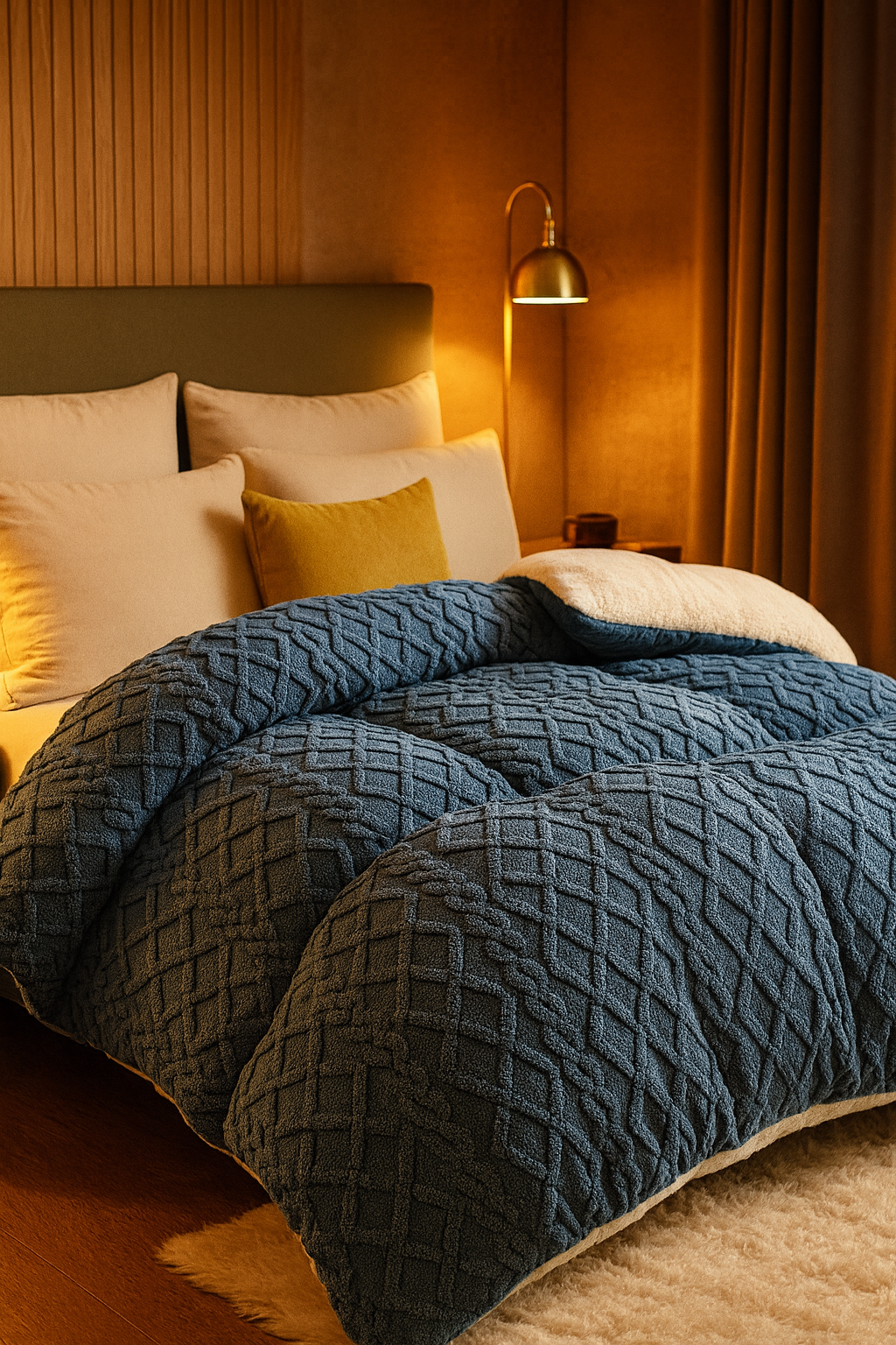 ✨ Cozenova® Ultra-Puffy Sherpa Comforter – Premium Woven Design